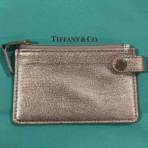 TIFFANY & CO. GRAIN ZIP KEY CARD CASE SILVER